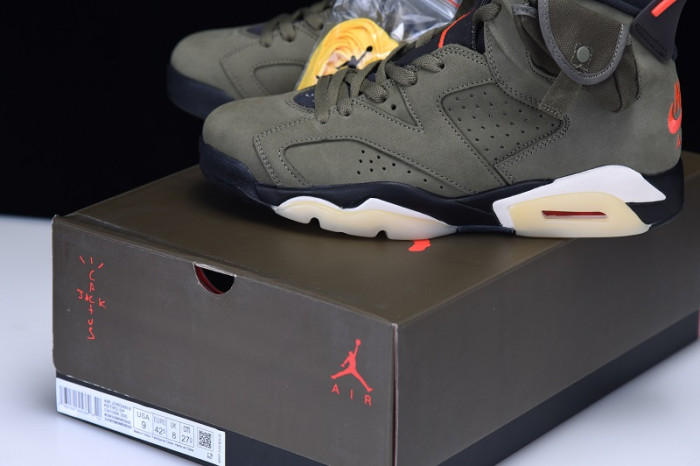 travis scott air jordan 6 medium olive - cn1084-200