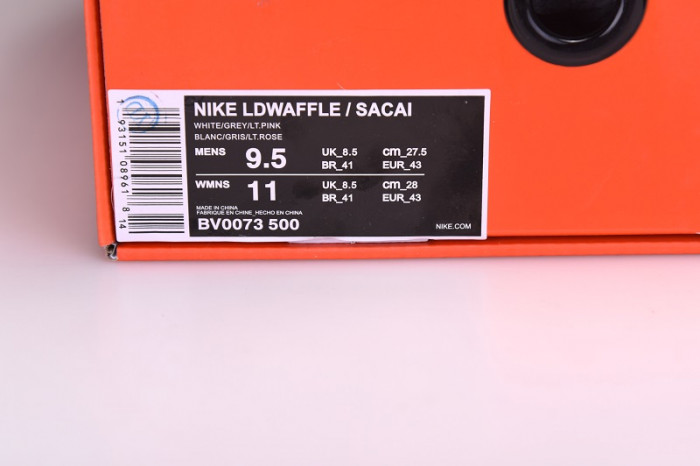 sacai nike ldv waffle pink bv0073-500