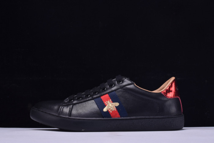 gc ace embroidered low-top sneaker black with bee mens 431942-a38g0