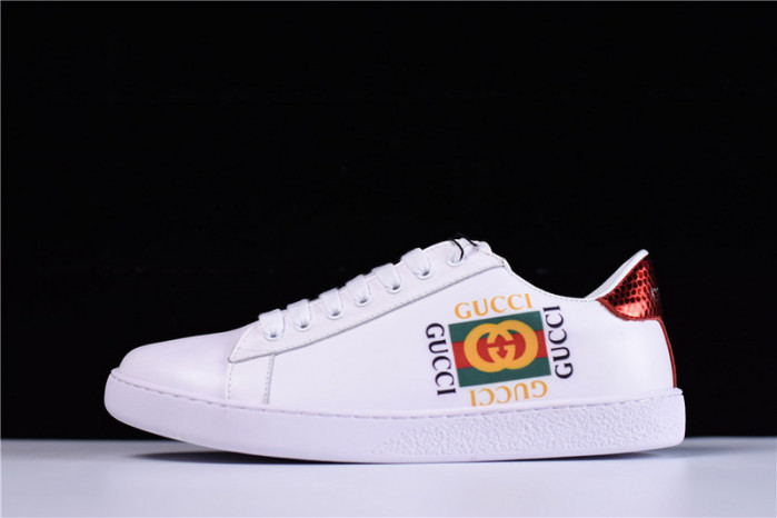 gc ace embroidered low-top sneaker with gg logo