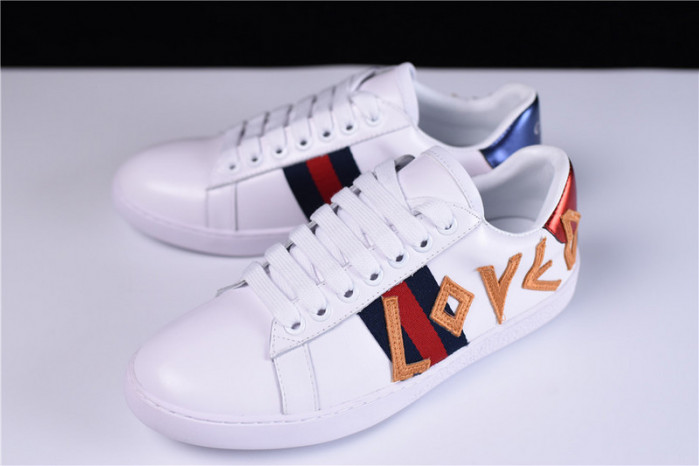 gc ace embroidered low-top sneaker with loved womens 497090 dope0 9095