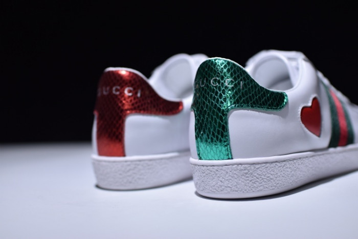 gc ace embroidered low-top sneaker with red heart womens
