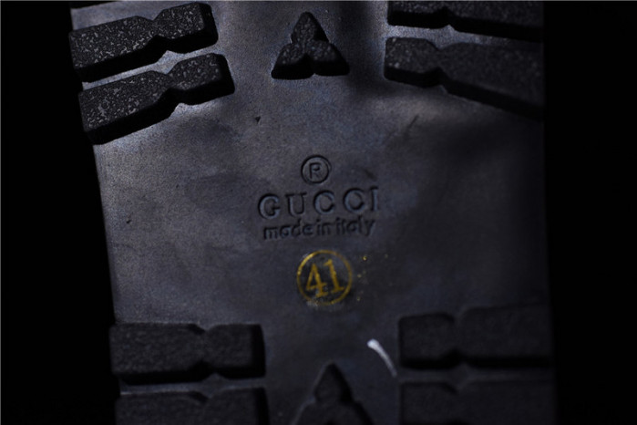 gc leather slide sandal black with gg logo mens