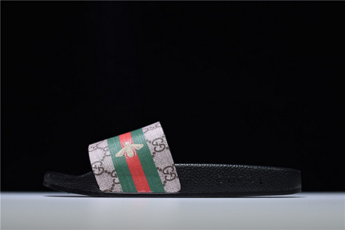 gc leather slide sandal with bee