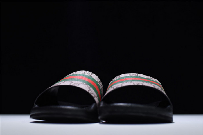 gc leather slide sandal with bee