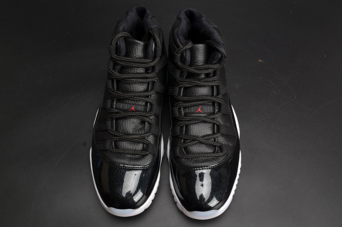 jordan 11 retro bp "72-10" black mens 378037-002