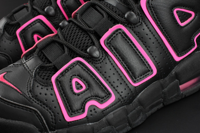 nike air more uptempo gs “hyper pink” black/ pink womens 415082-003