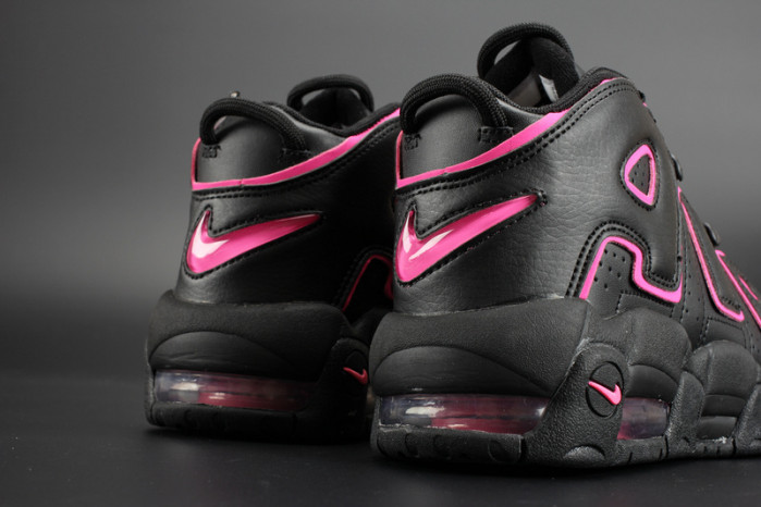 nike air more uptempo gs “hyper pink” black/ pink womens 415082-003