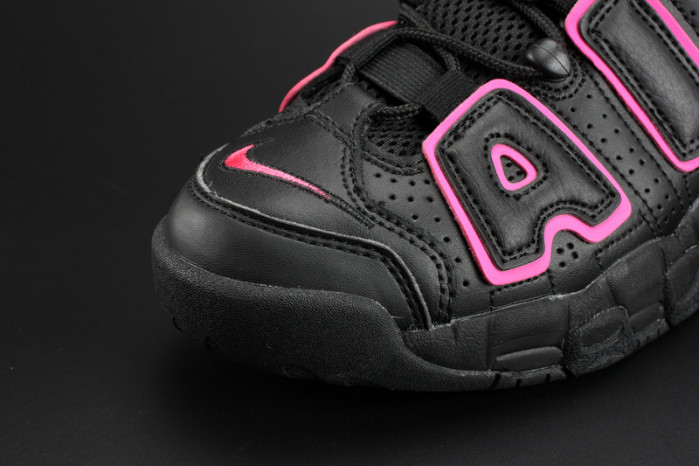 nike air more uptempo gs “hyper pink” black/ pink womens 415082-003