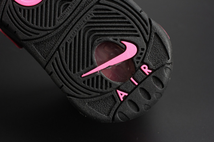 nike air more uptempo gs “hyper pink” black/ pink womens 415082-003