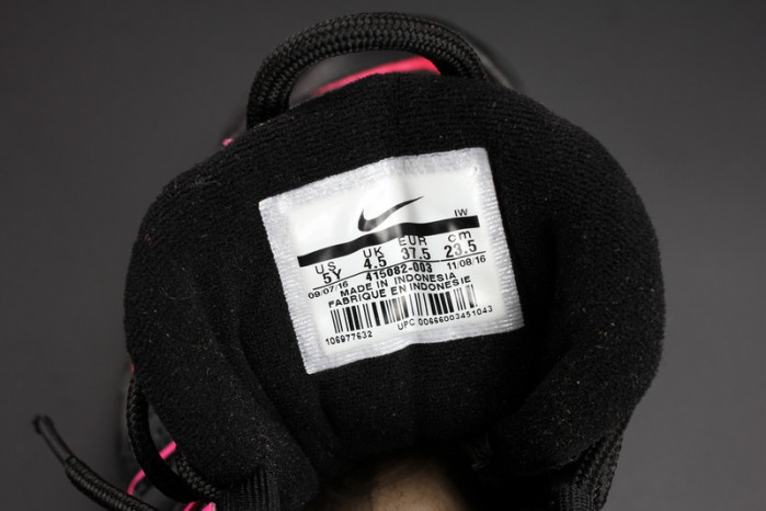 nike air more uptempo gs “hyper pink” black/ pink womens 415082-003