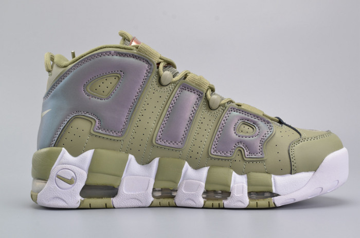 nike air more uptempo “iridescent” dark stucco/white 917593-001