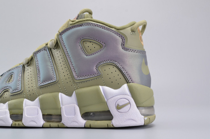 nike air more uptempo “iridescent” dark stucco/white 917593-001