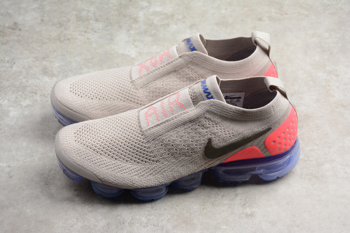 nike air vapormax flyknit moc 2 moon particle/solar red-indigo burst ah7006-201
